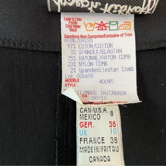 Joseph Ribkoff sheath cocktail dress black & white daisy pattern flattering 8 - Picture 9 of 13